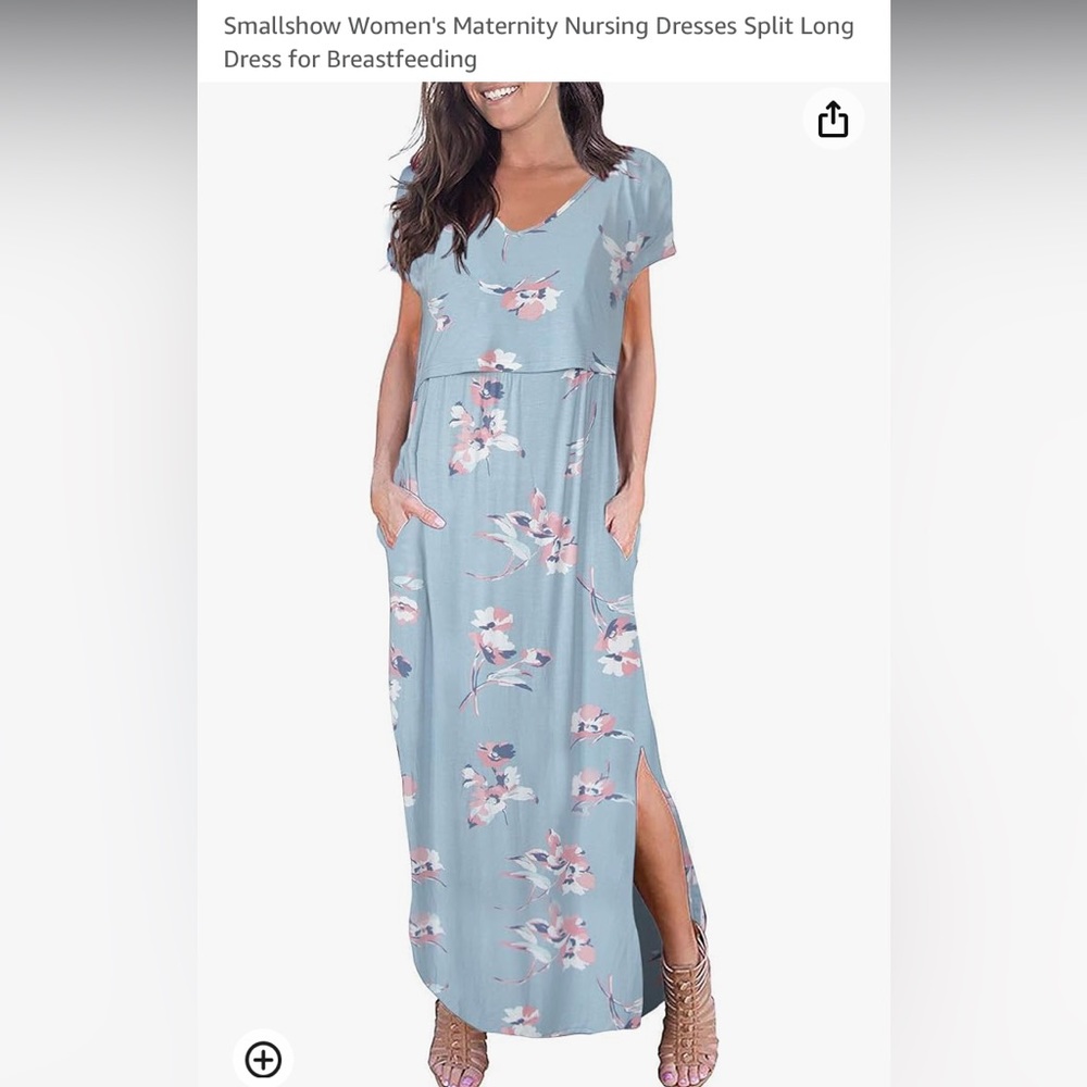 Smallshow Women’s Maternity Nursing Dress Split/Slit with pockets